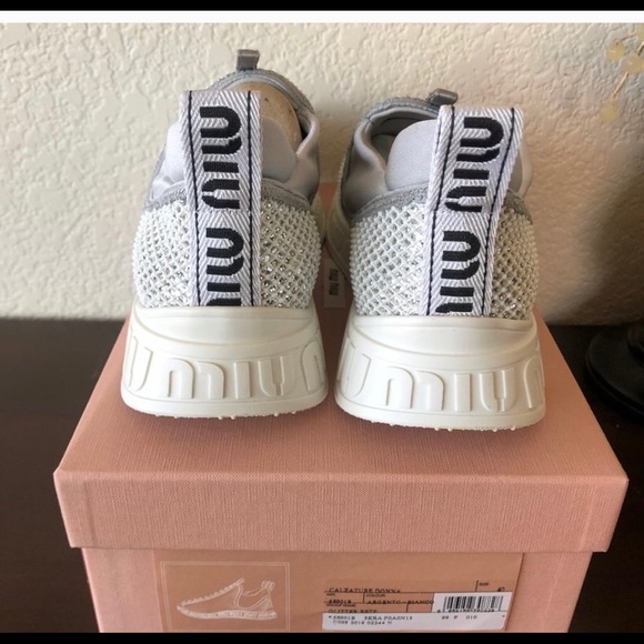 NIB Miu Miu Glitter Sneakers - Size 40 - Picture 4 of 4